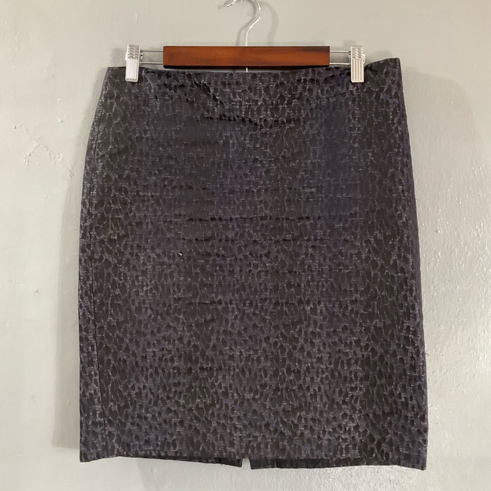Abs Platinum Black and Purple Knee-Length Pencil Skirt